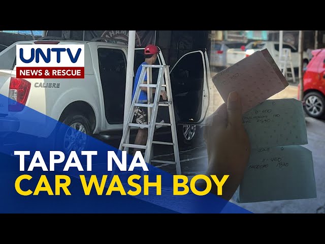 ⁣P40,000 na naiwan sa sasakyan, isinauli ng car wash boy | Something Good