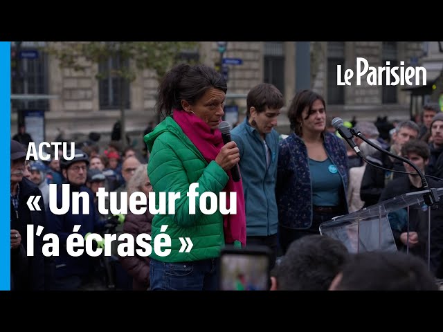 ⁣Paris : des centaines de personnes rassemblées pour écouter la maman de Paul Varry