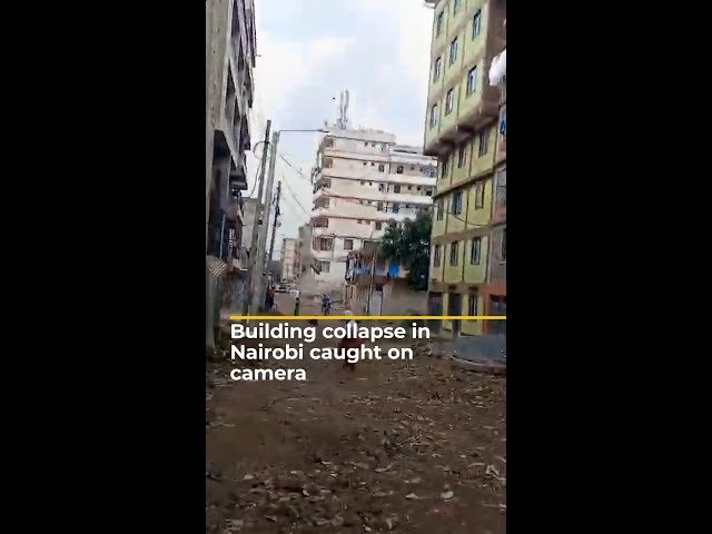 ⁣See the moment a seven-storey building collapses in Nairobi, Kenya | AJ #shorts