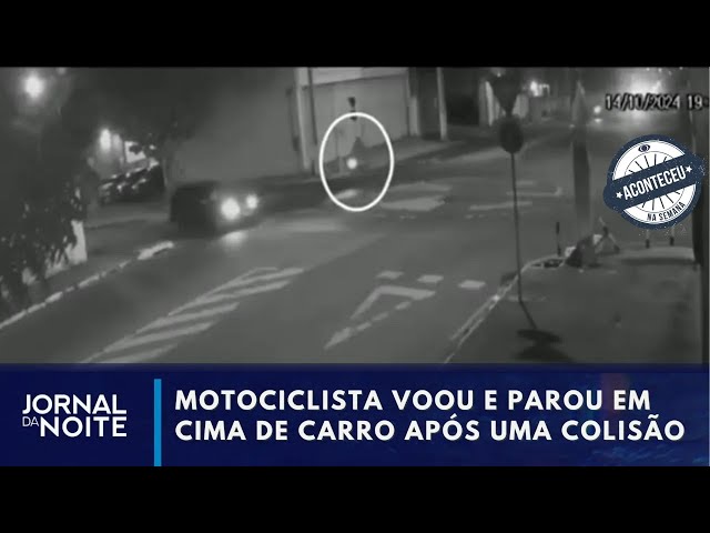 ⁣Aconteceu na Semana | Motociclista voa após ser atingido por carro em Natal