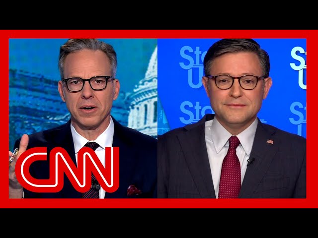 ⁣'Nope, nope': Tapper pushes back on Johnson's defense of Trump