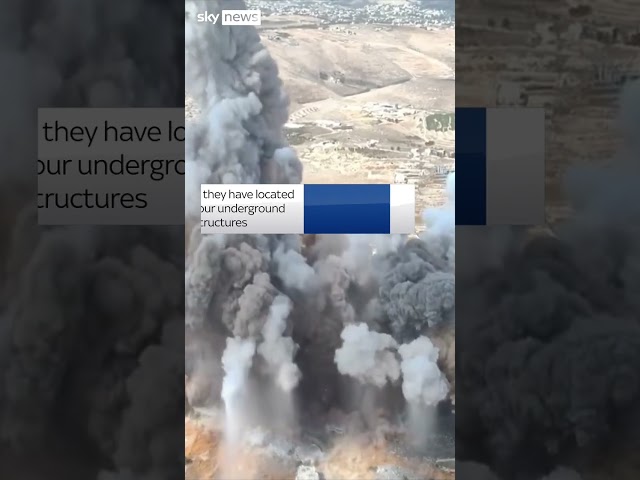 ⁣Moment IDF blow 'Hezbollah tunnels’ with explosives