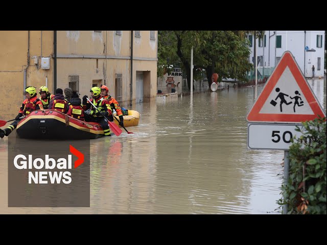 ⁣Italy flooding: "All hell breaking loose," resident says as extreme weather creates chaos