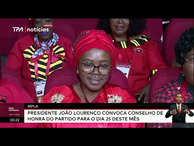 MPLA - Presidente João Lourenço convoca Conselho de Honra do Partido para o dia 25 deste mês