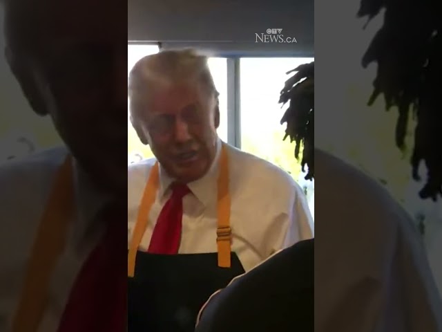 ⁣Donald Trump cooks French fries, serves customers at Pennsylvania McDonalds