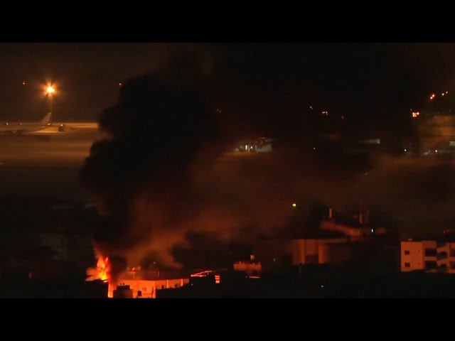 ⁣Fires break out in southern Beirut