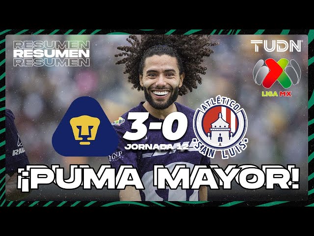 ⁣Resumen y goles | Pumas 3-0 Atl San Luis | Liga Mx -AP2024 - J12 | TUDN