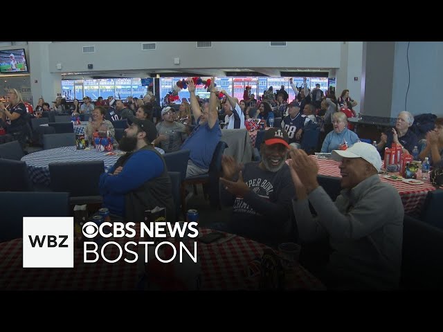 ⁣New England Patriots fans take in London game at Gillette Stadium watch party