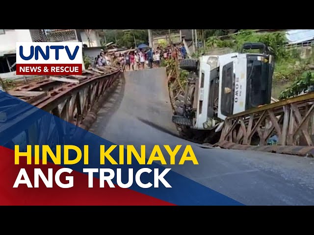 ⁣Steel bridge sa Davao City, gumuho nang tumawid ang isang truck ng buhangin