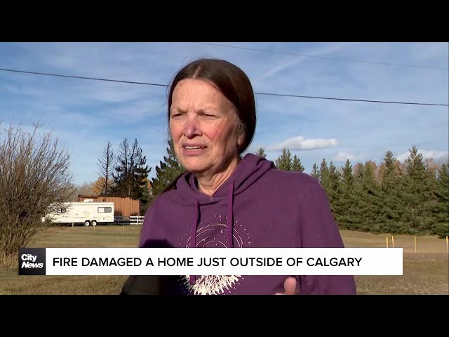 ⁣Fire damaged house just outside of Calgary