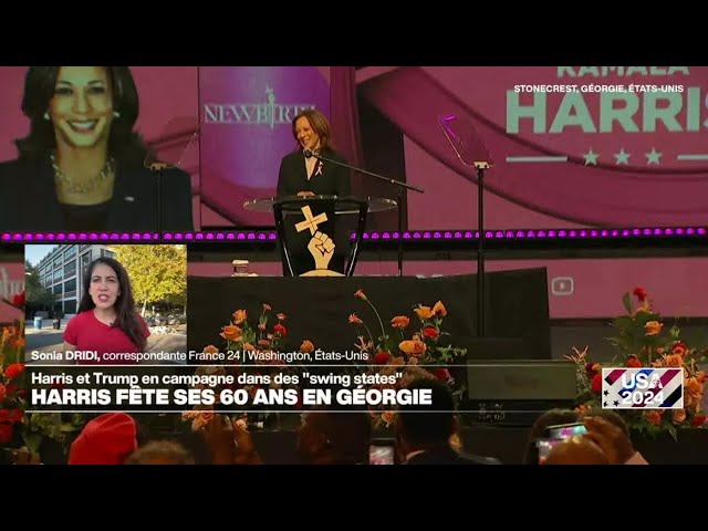 ⁣Élection américaine : Kamala Harris fête ses 60 ans en Géorgie • FRANCE 24