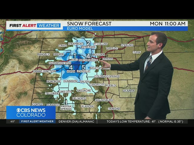 ⁣Accumulating snow expected in portions of Colorado Sunday night