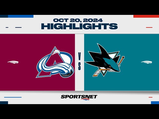 ⁣NHL Highlights | Avalanche vs. Sharks - October 20, 2024