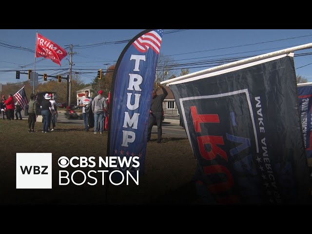 ⁣Rally held to support Hanson resident punished for projecting "Trump 2024" on water tower