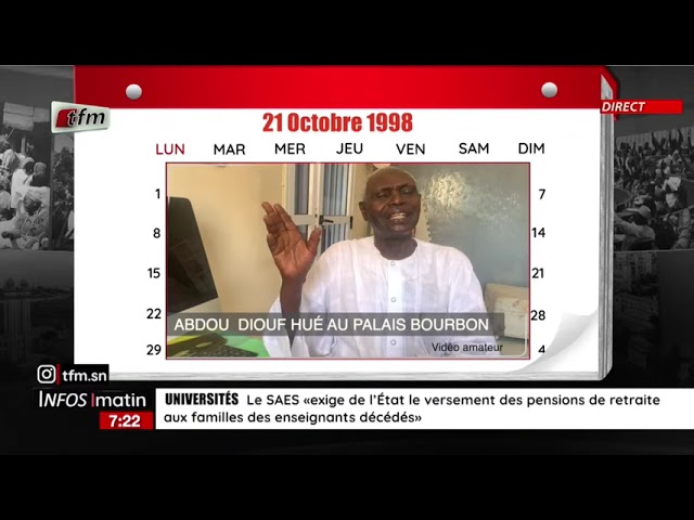 ⁣1 jour au senegal | 21 Octobre 1998 : Le Président Abdou Diouf est officiellement reçu au Palais...