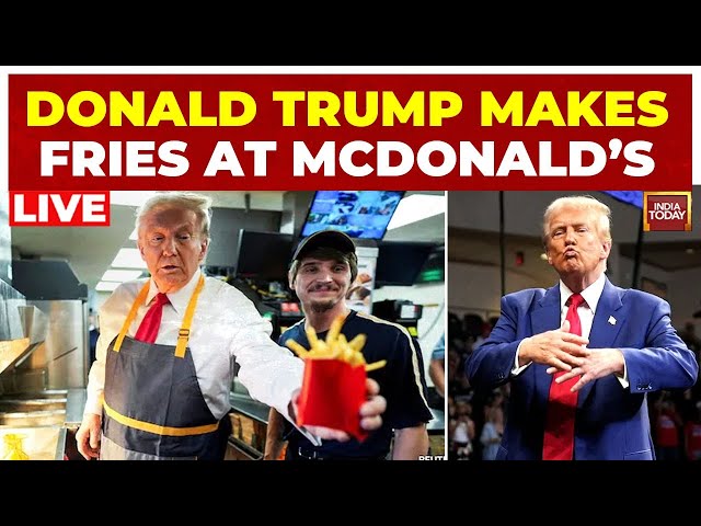 ⁣Former President Donald Trump Serves Fries At McDonald's, Says 'worked 15 Minutes More Tha