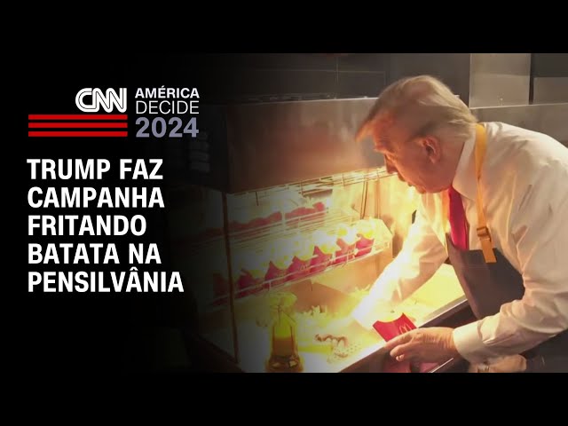 ⁣Trump faz campanha fritando batata na Pensilvânia | CNN NOVO DIA