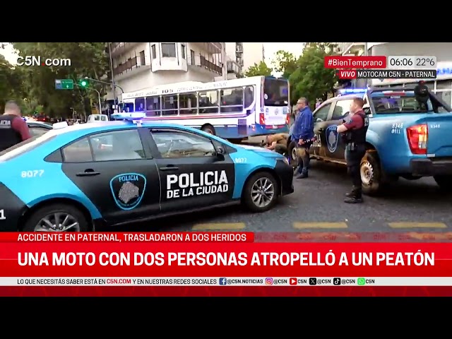 ⁣ACCIDENTE en PATERNAL: una MOTO ATROPELLÓ a un PEATÓN