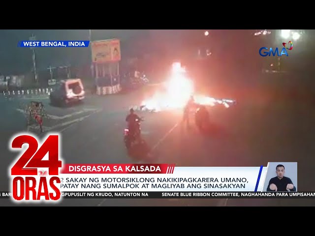 ⁣2 sakay ng motorsiklong nakikipagkarera umano, patay nang sumalpok at magliyab ang... | 24 Oras