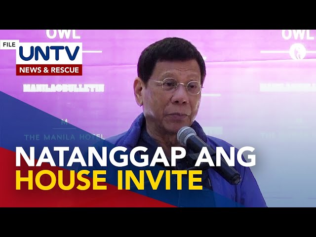 ⁣Ex-Pres. Duterte, natanggap na ang imbitasyon ng House Quadcomm para sa EJK probe – PNP