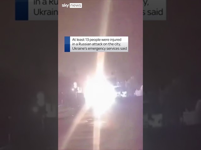 ⁣Dashcam captures explosion in Kharkiv