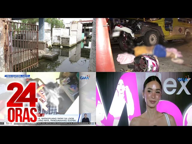 ⁣24 Oras: (Part 3) Ilang labi sa Hagonoy Catholic Cemetery, inilipat na dahil sa baha;..., atbp.