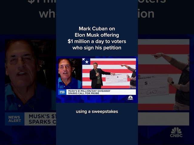 ⁣Mark Cuban on Elon Musk offering $1 million a day to voters who sign his petition