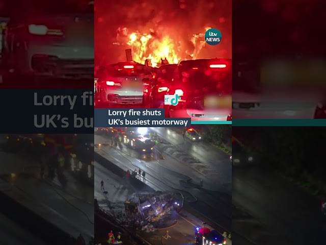 ⁣Drivers are facing miles of queues and delays to journeys after a lorry fire on the M25 #itvnews