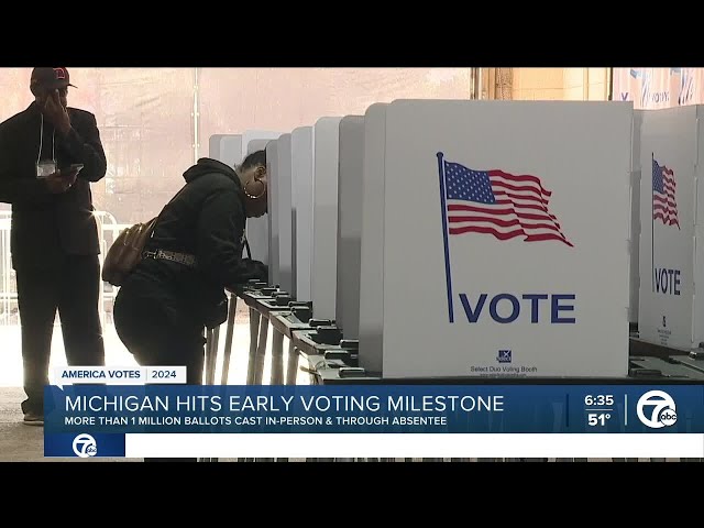 ⁣Michigan hits early voting milestone