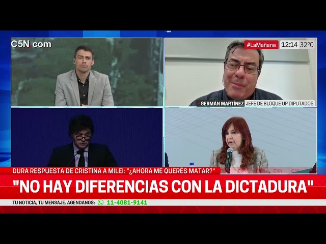 ⁣DURA RESPUESTA de CRISTINA tras los DICHOS de MILEI: MANO a MANO con GERMÁN MARTÍNEZ, JEFE de BLOQUE