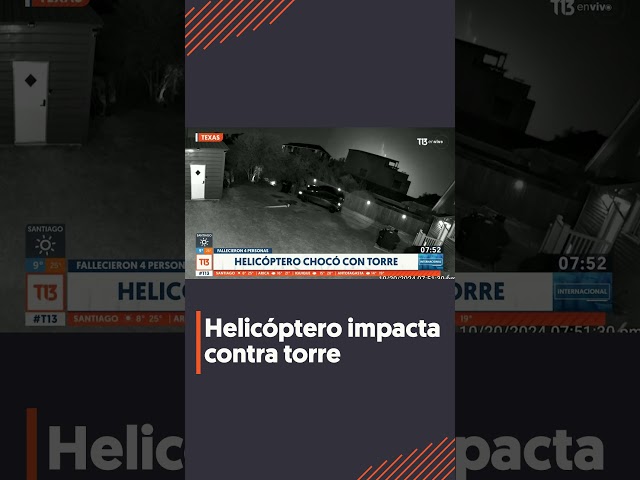 ⁣Así fue el choque de un helicóptero en Houston contra una torre durante la noche