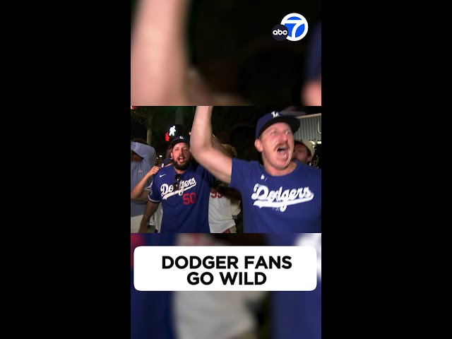 ⁣Fans celebrate across LA after Dodgers clinch spot in World Series