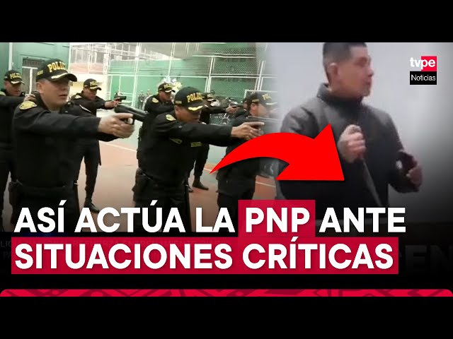 ⁣Así es el entrenamiento diario de la PNP para el manejo de armas y el uso proporcional de la fuerza