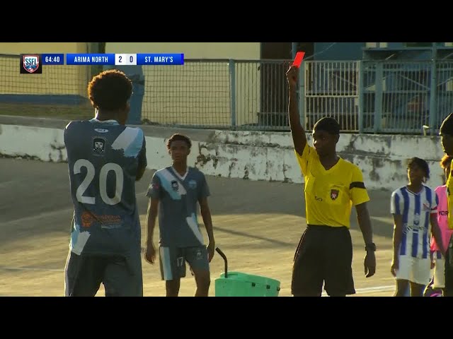 ⁣SSFL: Arima North Head Coach Questions Match Officials After Stapleton Red Card