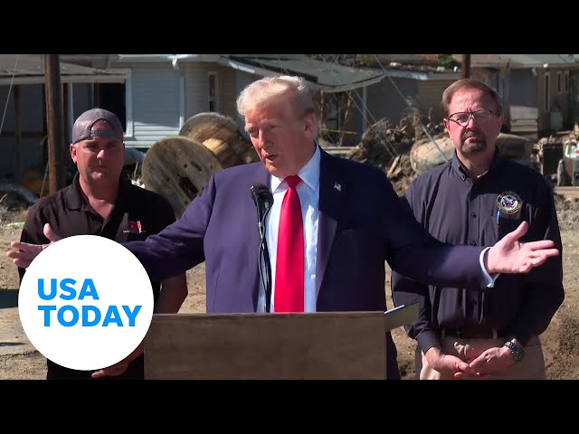 ⁣Trump visits storm-damaged North Carolina, pledges support for region | USA TODAY