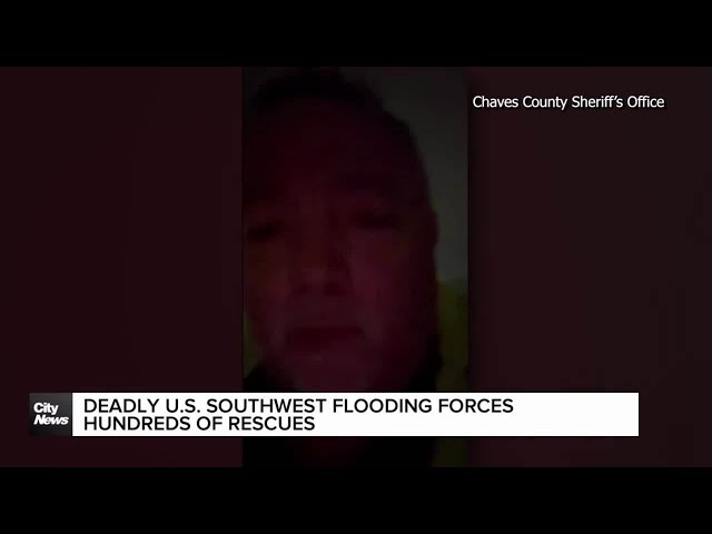 ⁣Deadly flooding forces rescues across U.S. southwest