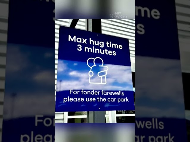 ⁣New Zealand airport introduces time limit on hugs