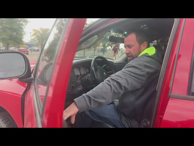 ⁣Man uses truck to stop swerving Denver-area driver suffering medical emergency