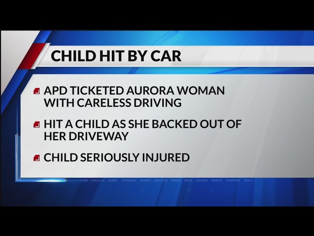 ⁣Child hit by car backing out of driveway in Aurora, woman cited