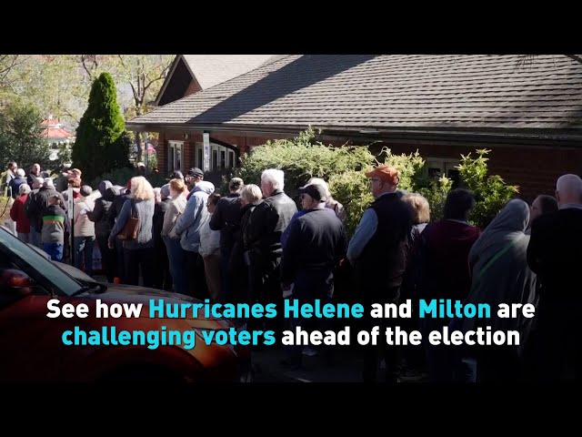 ⁣See how Hurricanes Helene and Milton are challenging voters ahead of the election