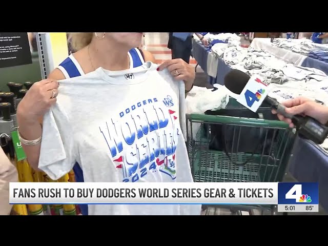 ⁣Dodgers fans rush to buy World Series tickets and gear