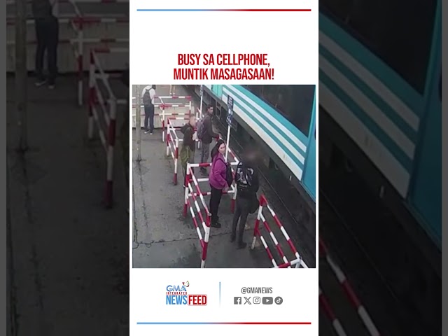 ⁣Lalaking nagsi-cellphone, 'di napansin ang tren! | GMA Integrated Newsfeed