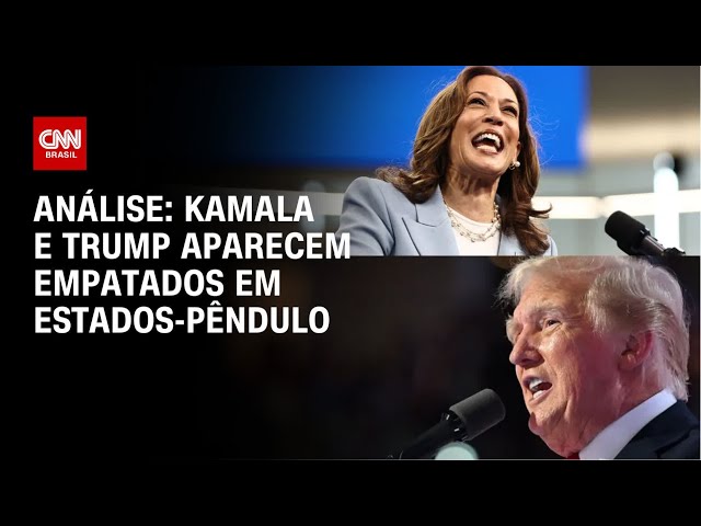 ⁣Análise: Kamala e Trump aparecem empatados em estados-pêndulo | WW