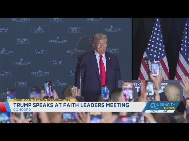 ⁣Trump spoke to faith leaders in Concord, talking economy and gender policy