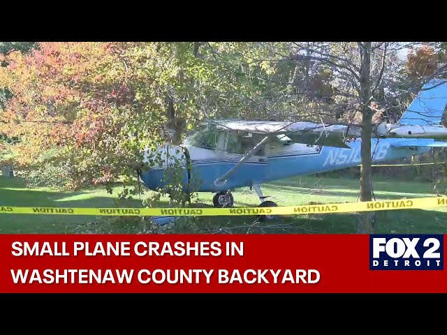 ⁣Cessna plane crash lands in backyard of Washtenaw County home