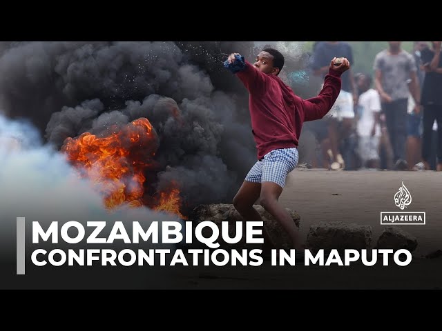 ⁣Police in Mozambique disperse opposition protest after disputed election