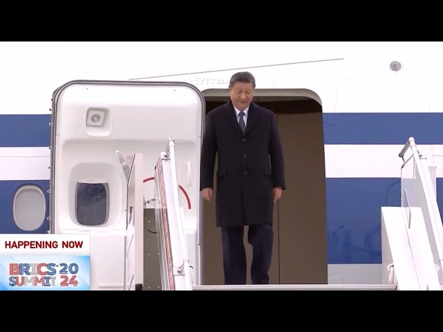 ⁣Chinese President Xi Jinping arrives in Russia's Kazan