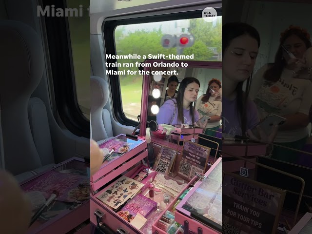 ⁣Swifties travel by planes, trains, automobiles to Eras Tour in Miami #Shorts