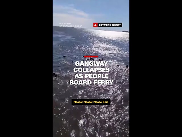 ⁣Video shows the chaotic moments after deadly boat dock gangway collapse