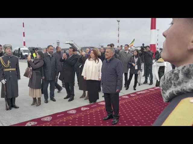 ⁣President Xi receives warm welcome from high-ranking Russian officials at Kazan airport